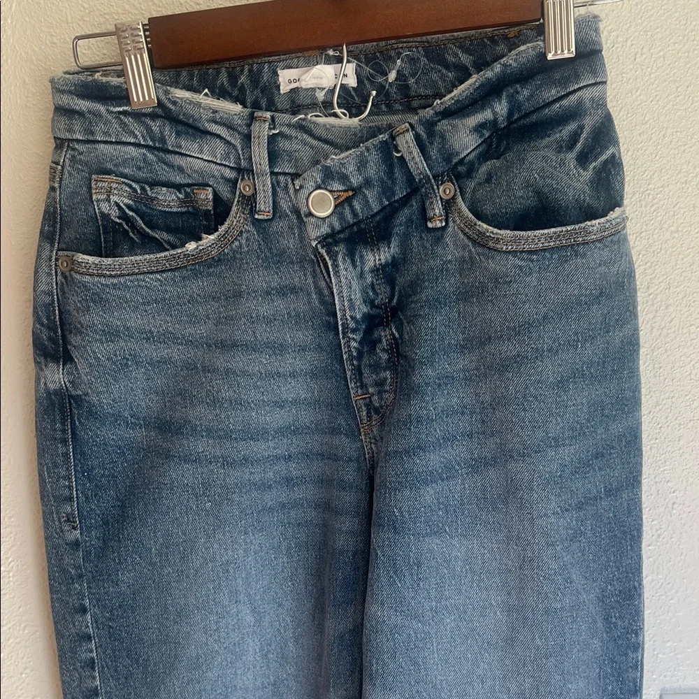 Good American Distressed Denim Jeans SZ 25 - Picture 3 of 9